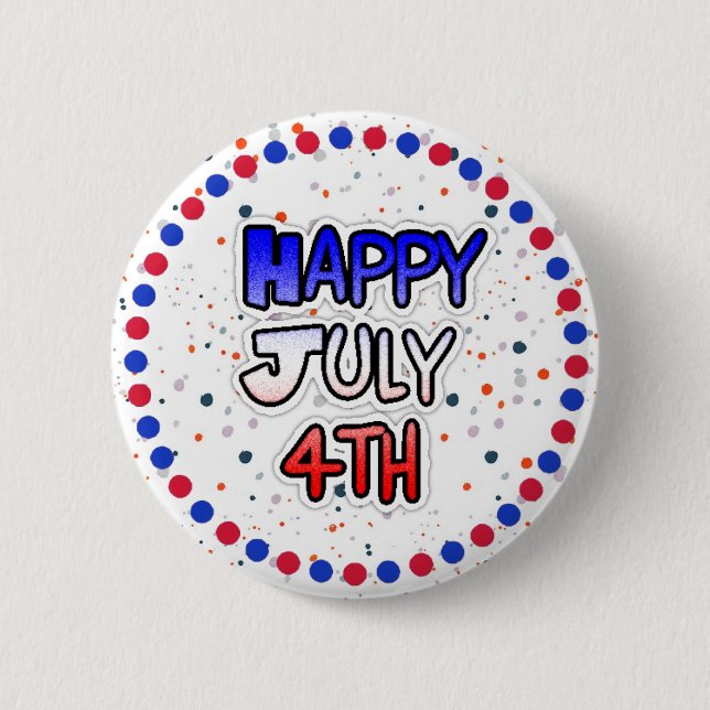 Badge Rond 5 Cm Bouton du 4 juillet (Devant)