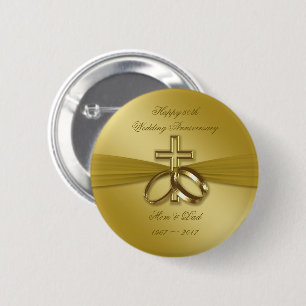 Badge Rond 5 Cm Bouton du 50e anniversaire du Mariage