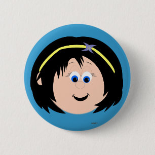 Badge Rond 5 Cm Bouton du bouton Visage pour les Kapskids Black Ha