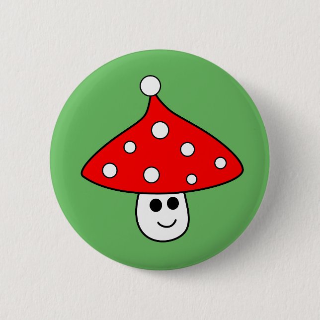 Badge Rond 5 Cm Bouton du champignon de Santa Hat (Devant)