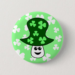 Badge Rond 5 Cm Bouton du champignon de St Patrick