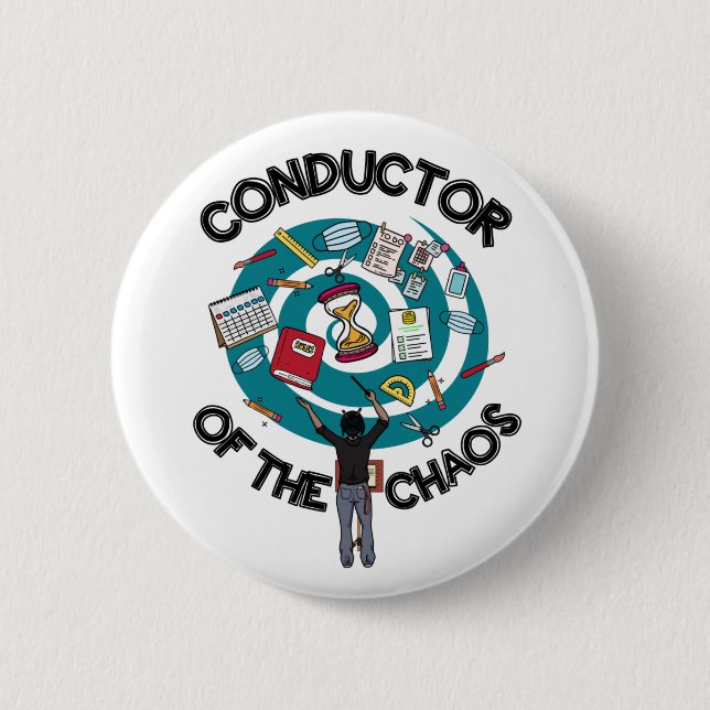 Badge Rond 5 Cm Bouton du chef de choeur - Noir (Devant)