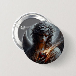 Badge Rond 5 Cm Bouton du coeur brûlant