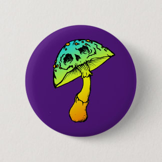 Badge Rond 5 Cm bouton du crâne du champignon
