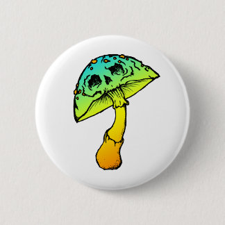 Badge Rond 5 Cm bouton du crâne du champignon