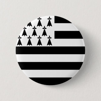 Badge Rond 5 Cm Bouton du drapeau breton (Gwenn-ha-du)