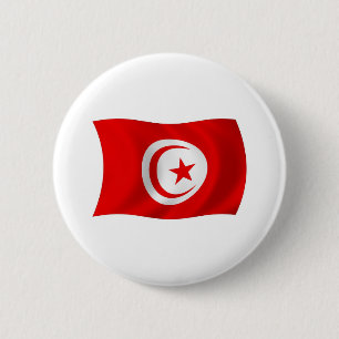 Badge Rond 5 Cm Bouton du drapeau de la Tunisie