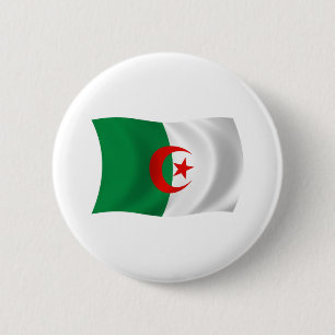 Badge Rond 5 Cm Bouton du drapeau de l'Algérie