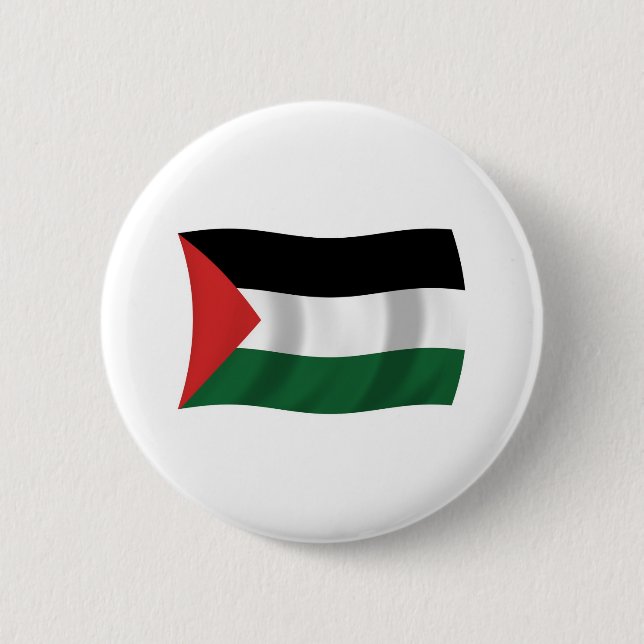 Badge Rond 5 Cm Bouton du drapeau de l'Autorité palestinienne (Devant)