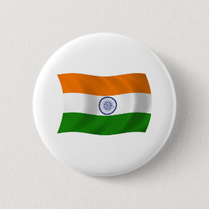 Badge Rond 5 Cm Bouton du drapeau de l'Inde