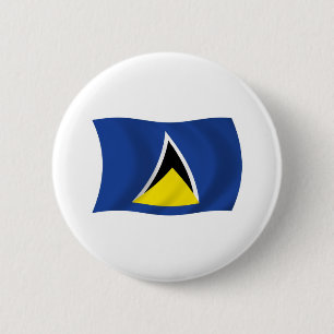 Badge Rond 5 Cm Bouton du drapeau de Sainte-Lucie