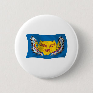Badge Rond 5 Cm Bouton du drapeau des Assiniboines de Fort Peck