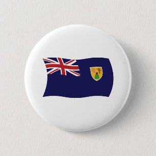 Badge Rond 5 Cm Bouton du drapeau des îles Turques-et-Caïques