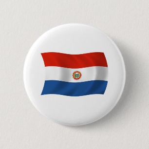 Badge Rond 5 Cm Bouton du drapeau du Paraguay