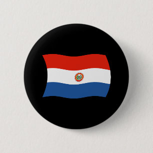 Badge Rond 5 Cm Bouton du drapeau du Paraguay