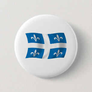 Badge Rond 5 Cm Bouton du drapeau du Québec