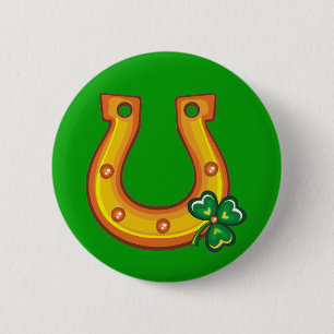Badge Rond 5 Cm Bouton du fer à cheval de la Saint Patrick