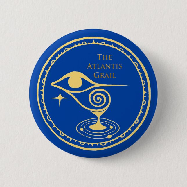 Badge Rond 5 Cm Bouton du logo Atlantis Grail - Quadrant bleu (Devant)