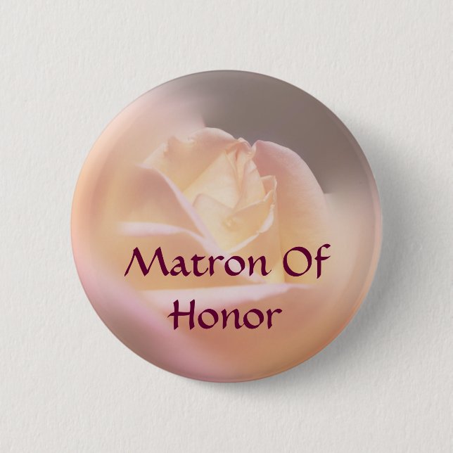 Badge Rond 5 Cm Bouton du Mariage Rose de la carte d'honneur (Devant)