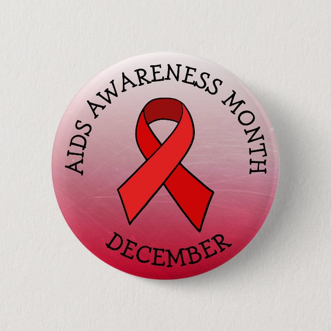 BADGE ROND 5 CM BOUTON DU MOIS DE DÉCEMBRE DE SENSIBILISATION AU S (Devant)