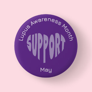 Badge Rond 5 Cm Bouton du Mois de Sensibilisation au Lupus Violet