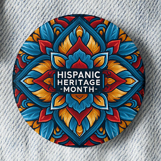 Badge Rond 5 Cm Bouton du Mois du patrimoine hispanique en carreau