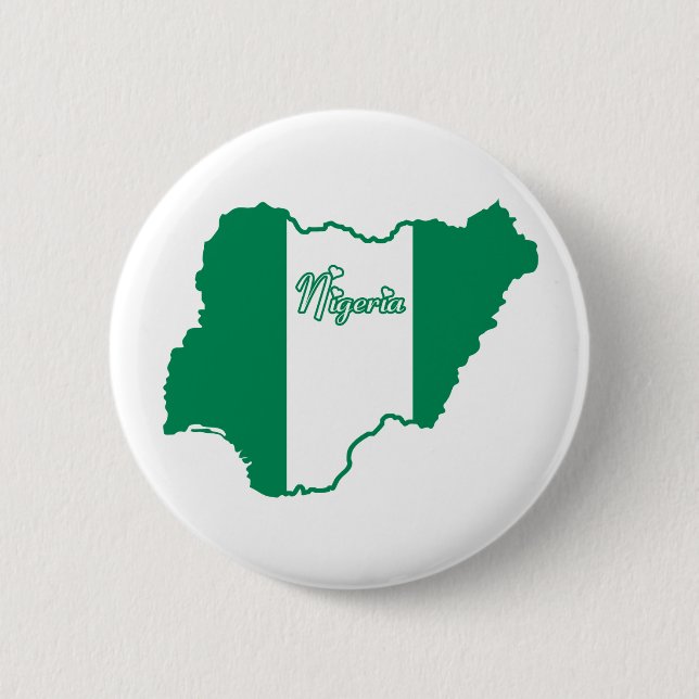 Badge Rond 5 Cm Bouton du Nigéria (Devant)