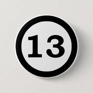 Badge Rond 5 Cm Bouton du numéro 13