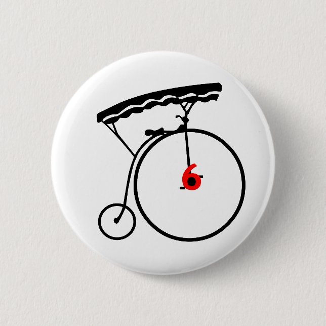 Badge Rond 5 Cm Bouton du numéro 6 de prisonnier (Devant)