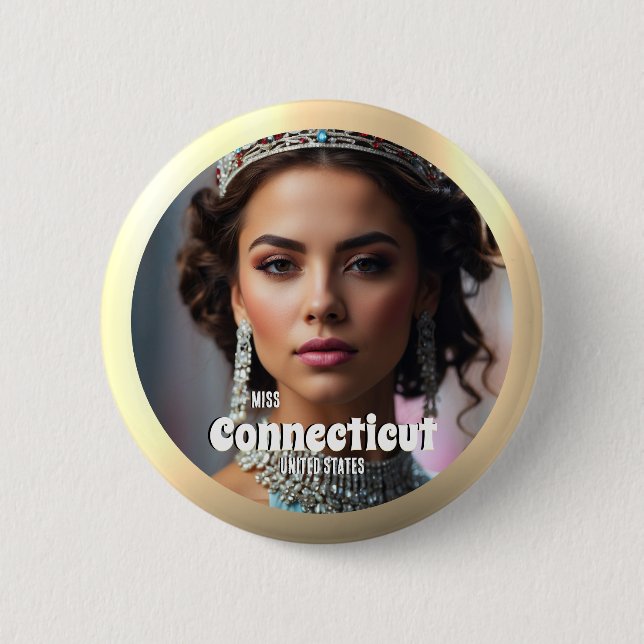 Badge Rond 5 Cm Bouton du Pageant Golden Shine Pin Photo personnal (Devant)