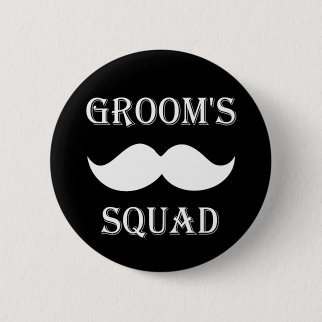 Badge Rond 5 Cm Bouton du peloton du marié (Devant)