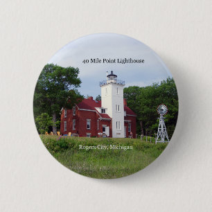 Badge Rond 5 Cm Bouton du phare de 40 Mile Point