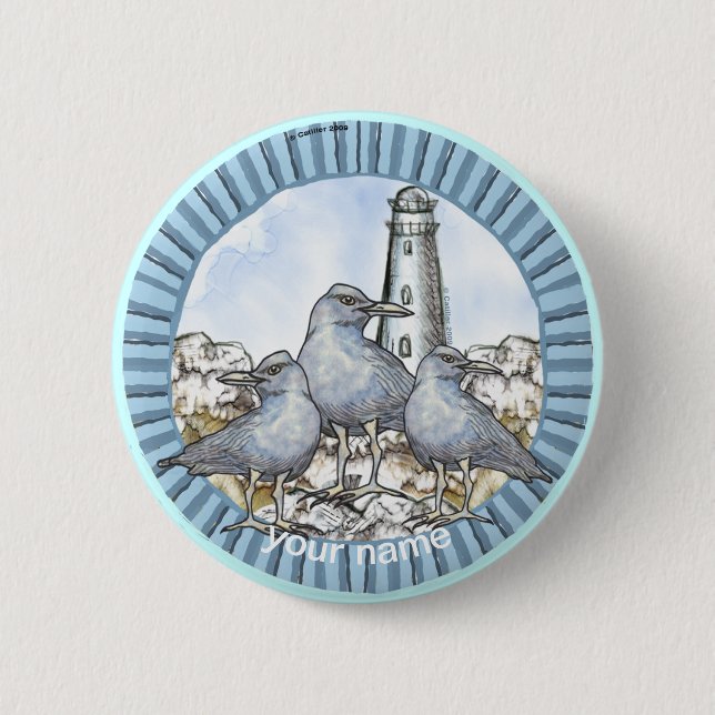 Badge Rond 5 Cm Bouton du phare Guide Gulls (Devant)