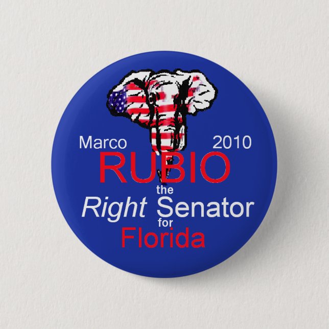 Badge Rond 5 Cm Bouton du sénat 2010 de RUBIO (Devant)