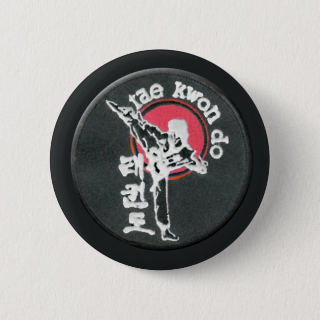 Badge Rond 5 Cm Bouton du Taekwondo (Devant)
