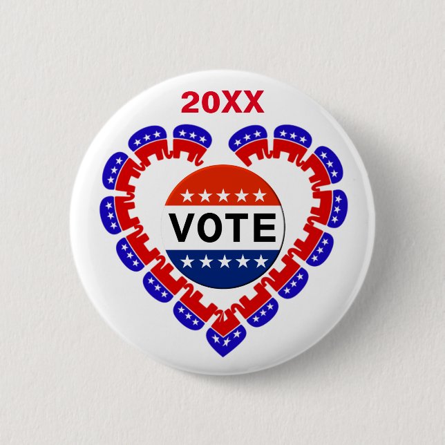 Badge Rond 5 Cm Bouton du vote républicain (Devant)
