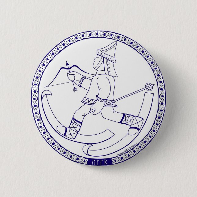 Badge Rond 5 Cm Bouton d'Ullr (Devant)