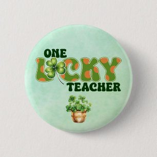 Badge Rond 5 Cm Bouton d'un enseignant chanceux