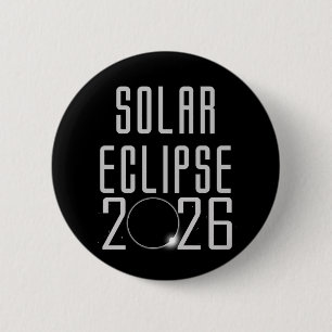 Badge Rond 5 Cm Bouton Éclipse solaire 2026