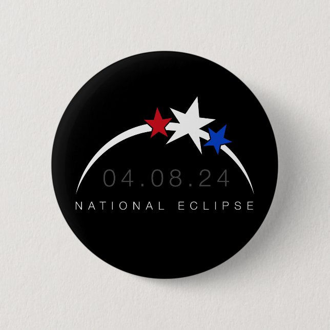 Badge Rond 5 Cm Bouton Éclipse solaire totale 2024 (Devant)