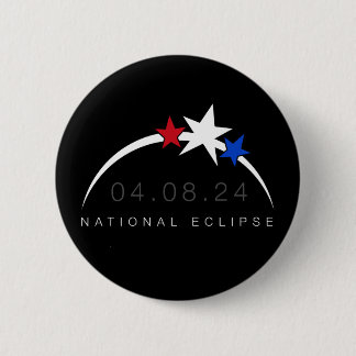 Badge Rond 5 Cm Bouton Éclipse solaire totale 2024