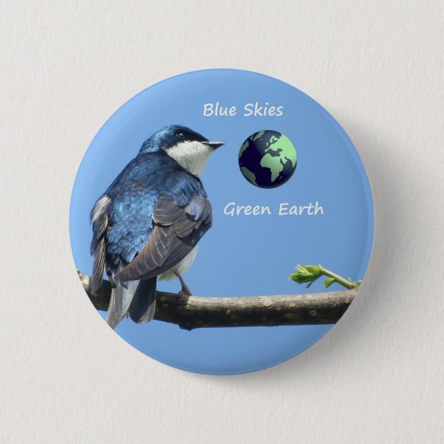 Badge Rond 5 Cm Bouton Écologie de l'hirondelle d'arbre (Devant)