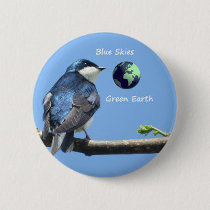 Badge Rond 5 Cm Bouton Écologie de l'hirondelle d'arbre
