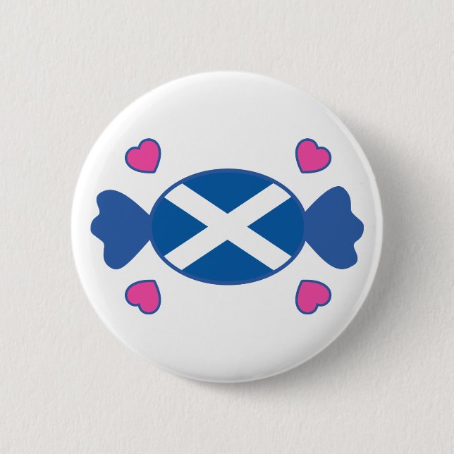 Badge Rond 5 Cm Bouton écossais doux (Devant)