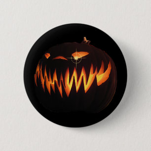 Badge Rond 5 Cm Bouton effrayant de citrouille