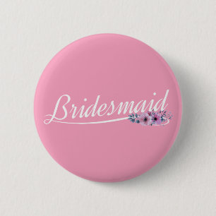 Badge Rond 5 Cm Bouton Élégant Mariage de la calligraphie