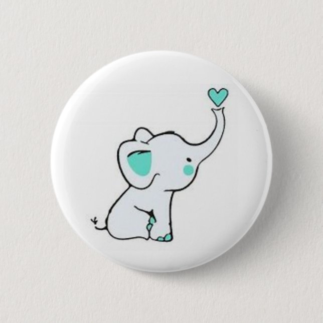 Badge Rond 5 Cm Bouton Eléphant bébé (Devant)