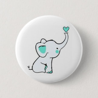 Badge Rond 5 Cm Bouton Eléphant bébé