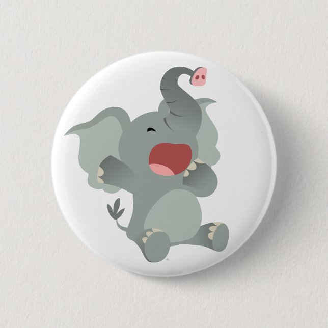 Badge Rond 5 Cm Bouton Eléphant Bouton de dessin mignon (Devant)