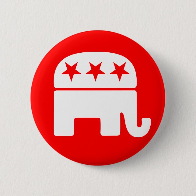 Badge Rond 5 Cm Bouton Eléphant Républicain (Devant)